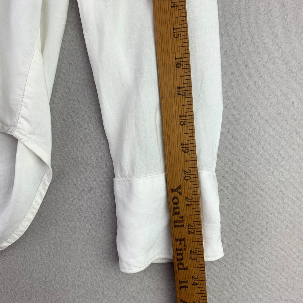 Cloth & Stone Anthropologie Button Down Shirt Womens S White Beach Tencel Pocket - Picture 7 of 11